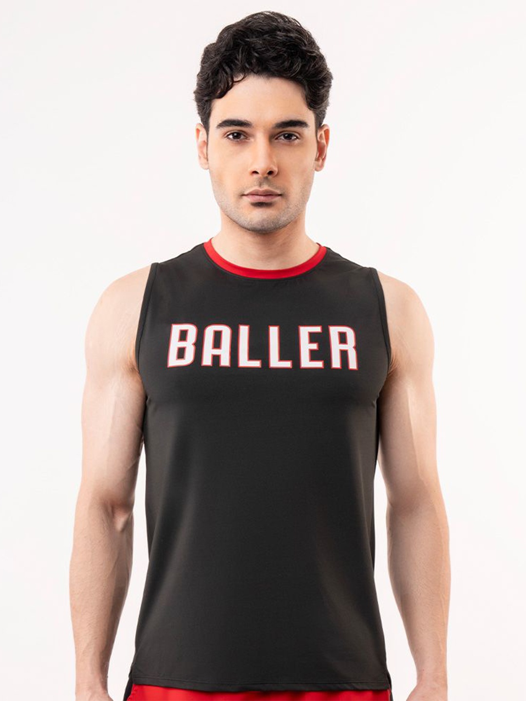 

Baller Athletik Men Typography Printed Round Neck T-shirt, Black