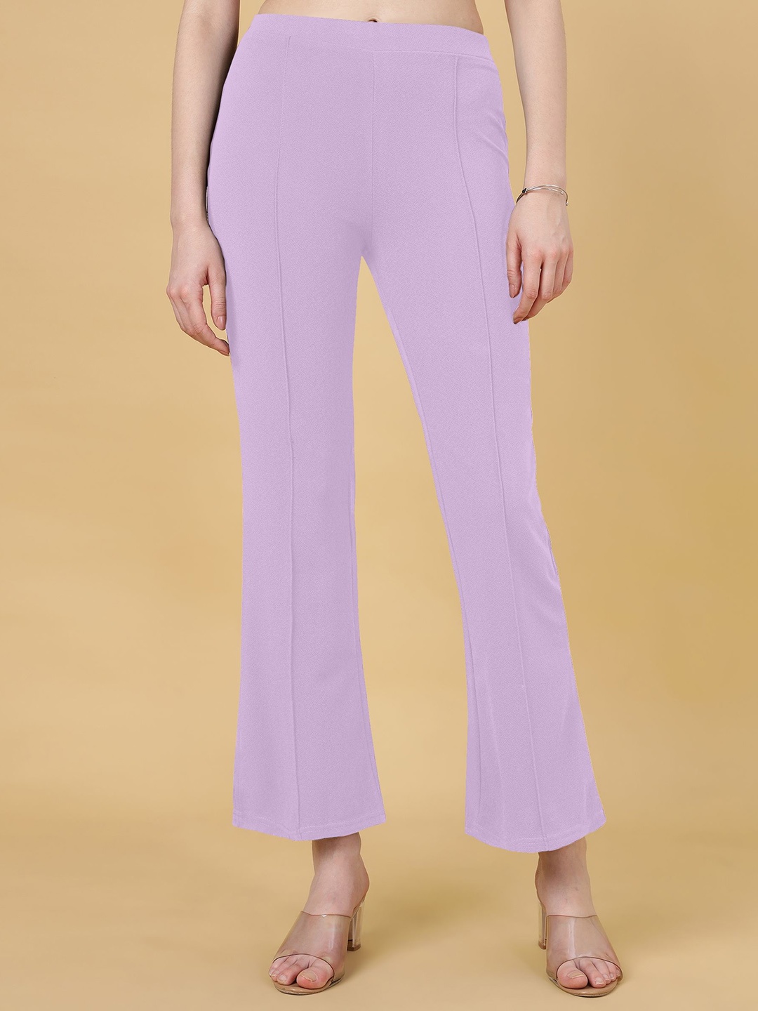 

BAESD Women High-Rise Easy Wash Trousers, Lavender