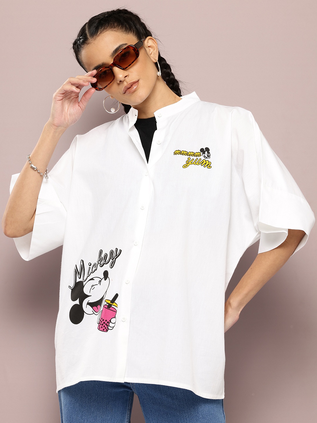 

Kook N Keech Mickey Mouse Printed Pure Cotton Casual Shirt, White