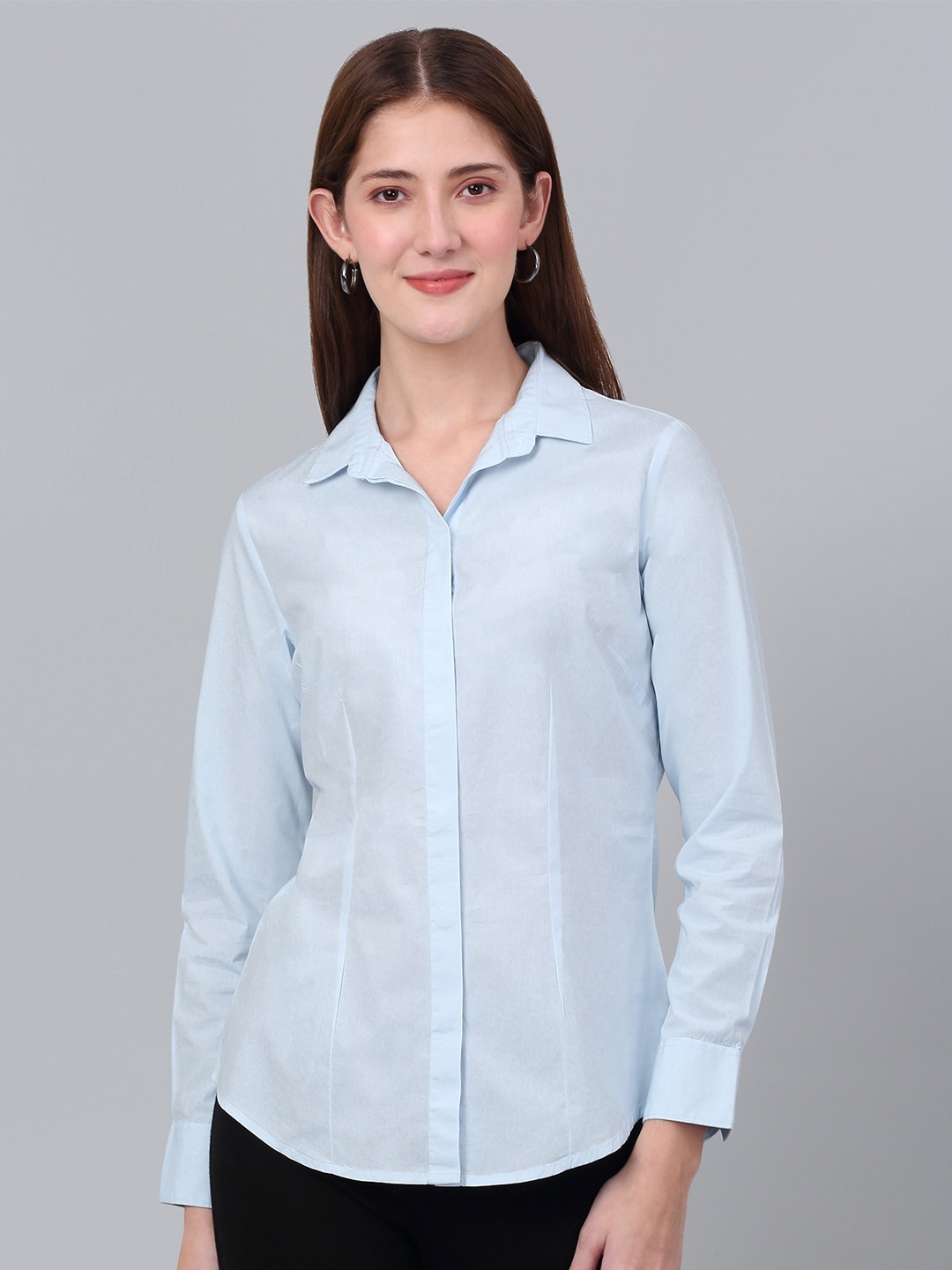 

Cantabil Spread Collar Cotton Formal Shirt, Blue
