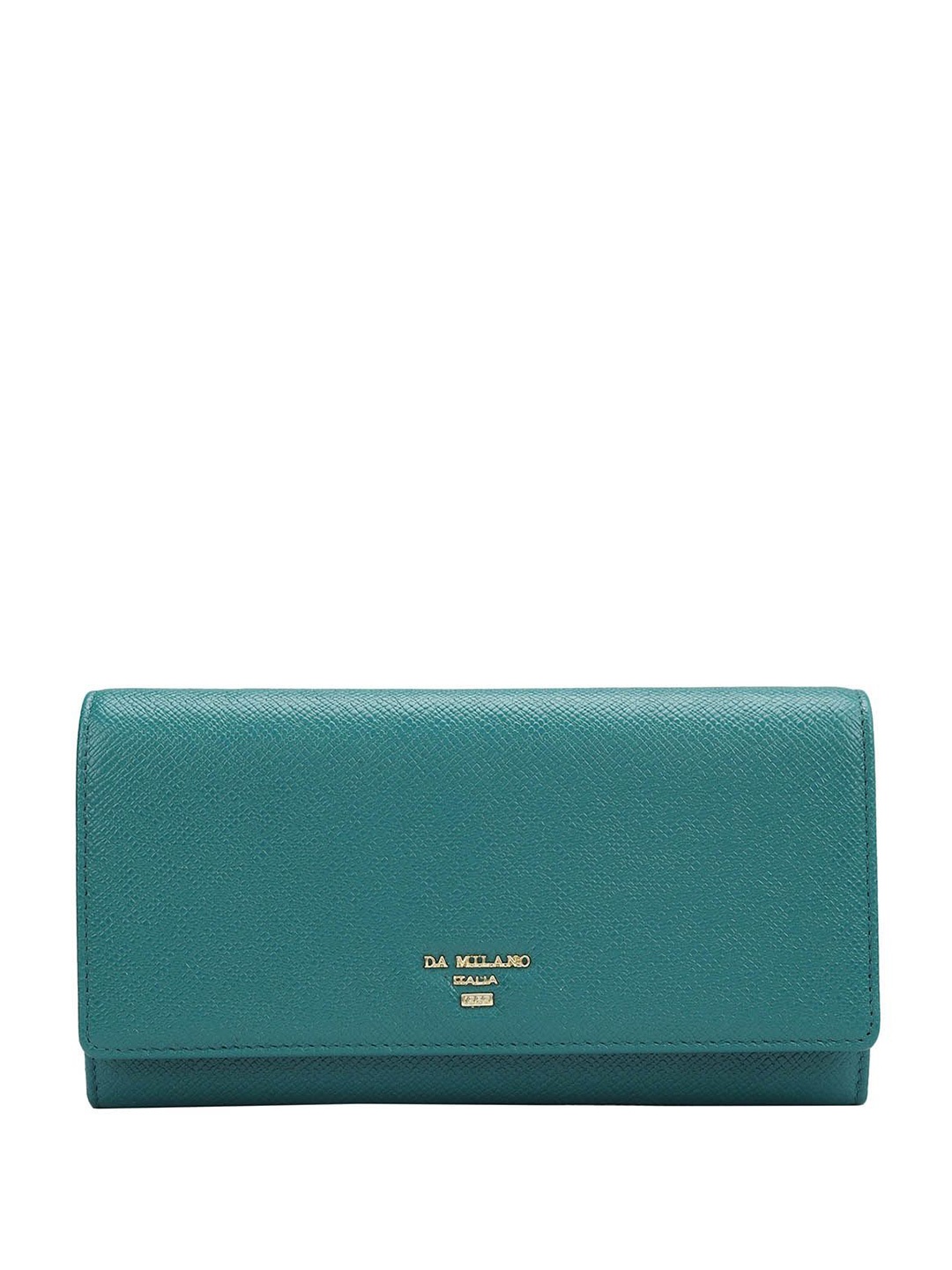 

Da Milano Women Textured Leather Two Fold Wallet, Green