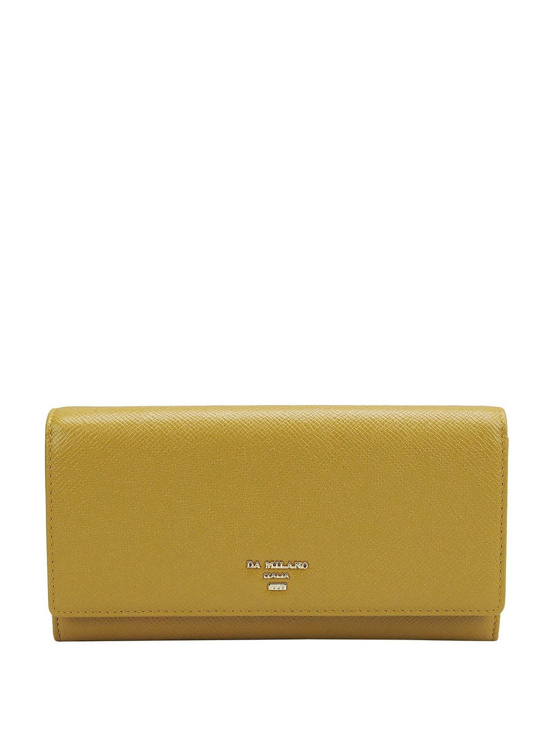 

Da Milano Women Textued Leather Zip Around Wallet with SIM Card Holder, Yellow