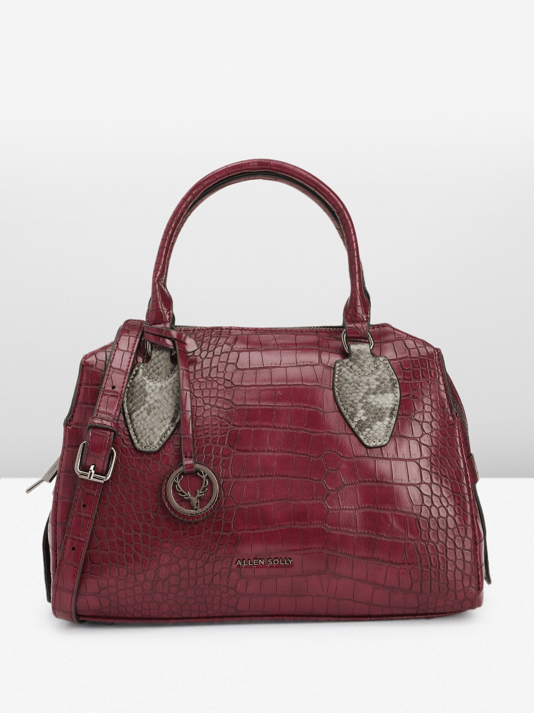 

Allen Solly Textured Handheld Bag, Burgundy