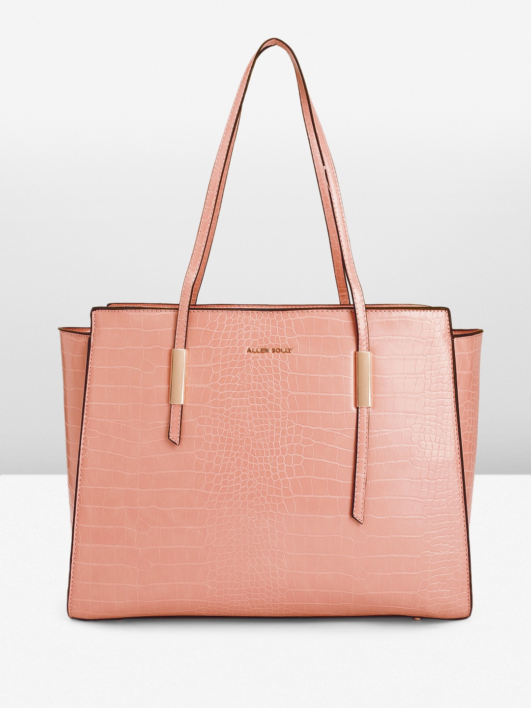 

Allen Solly Croc Textured Laptop Shoulder Bag, Nude