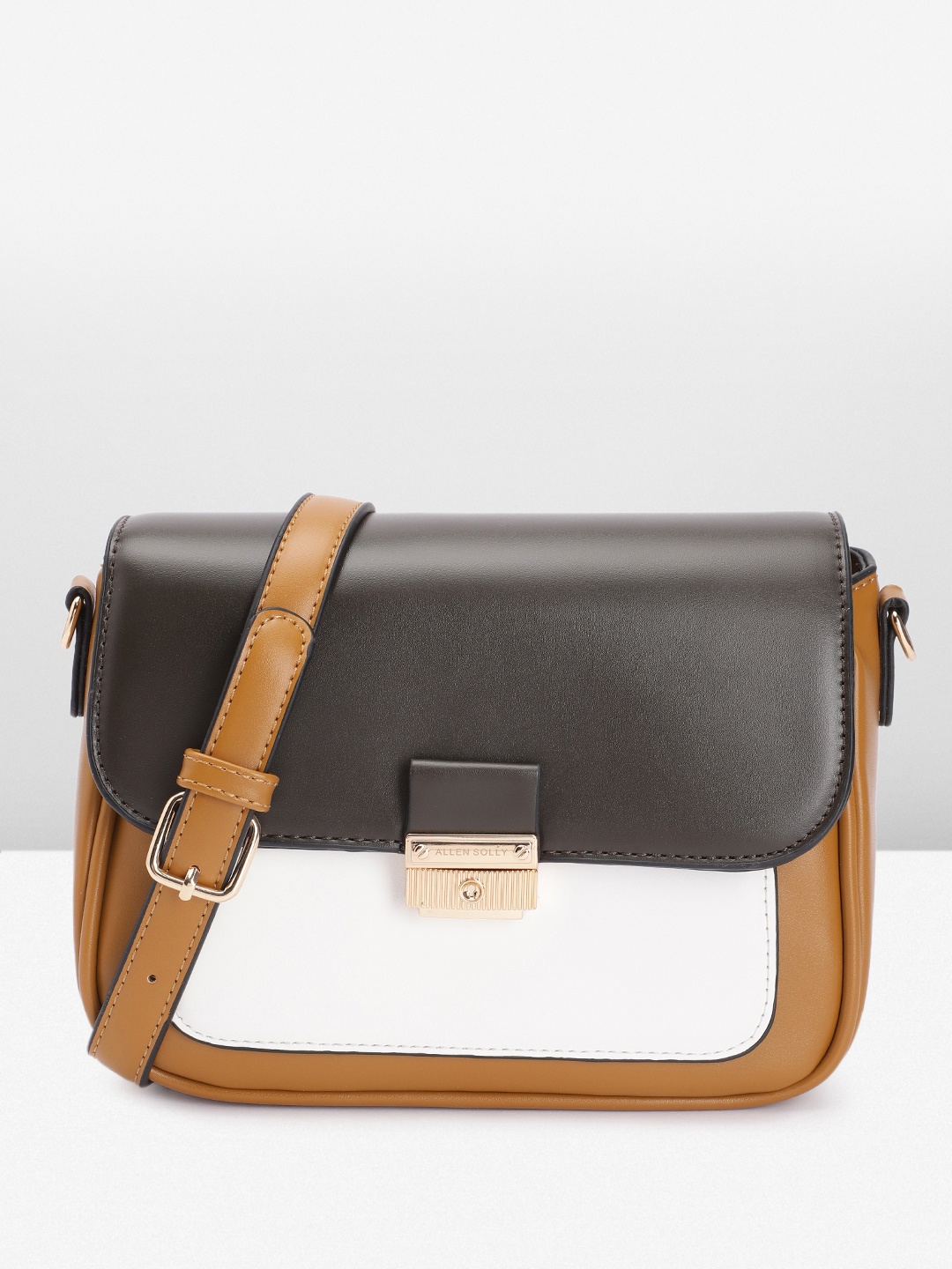 

Allen Solly Colourblocked Structured Sling Bag, Charcoal