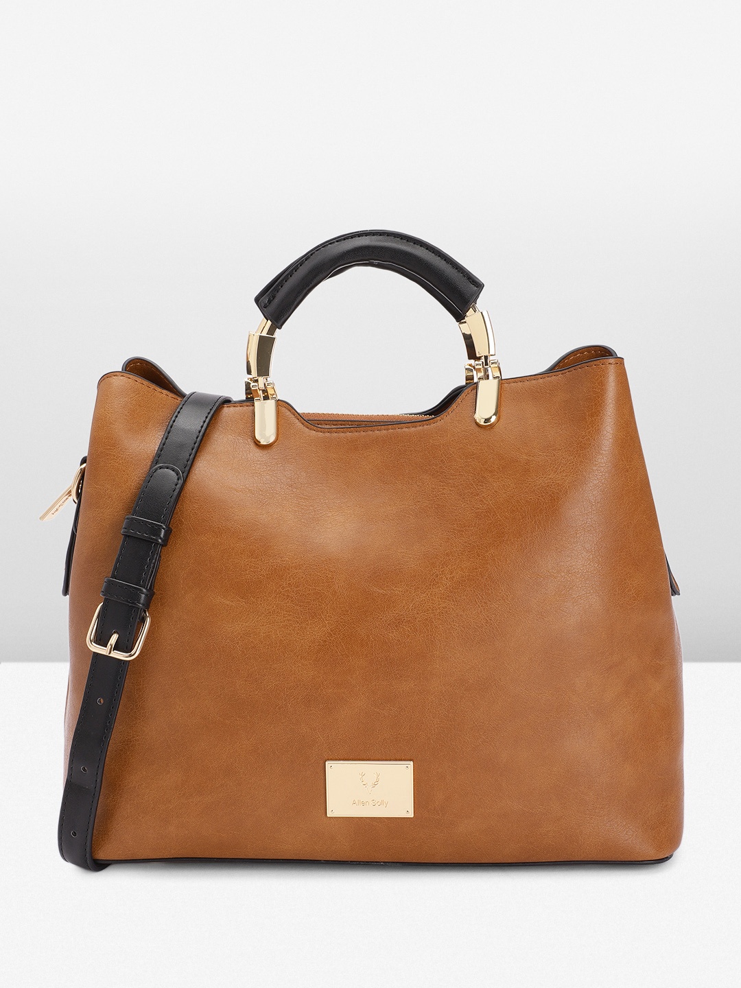 

Allen Solly Textured Handheld Bag, Tan