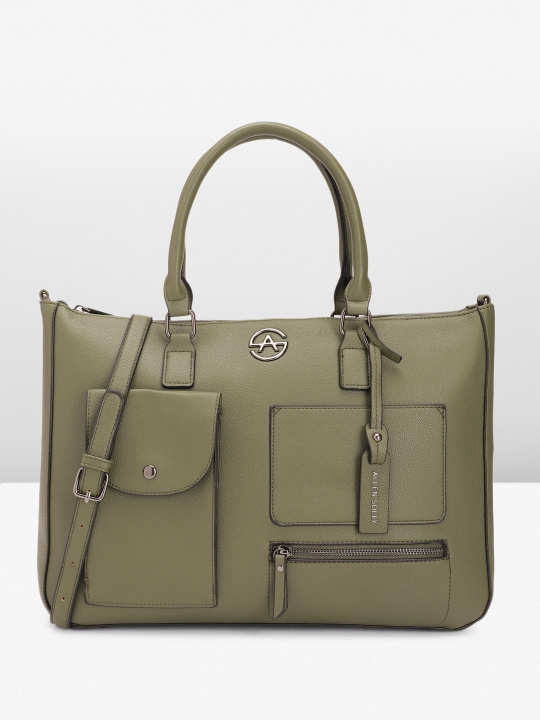 

Allen Solly Structured Shoulder Bag with Laptop Sleeve, Green