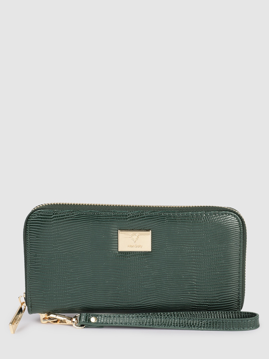 

Allen Solly Women Animal Textured Zip Around Wallet, Green