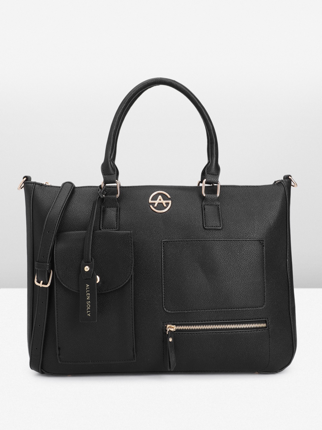 

Alley Solly Structured Shoulder Bag with Laptop Sleeve, Black