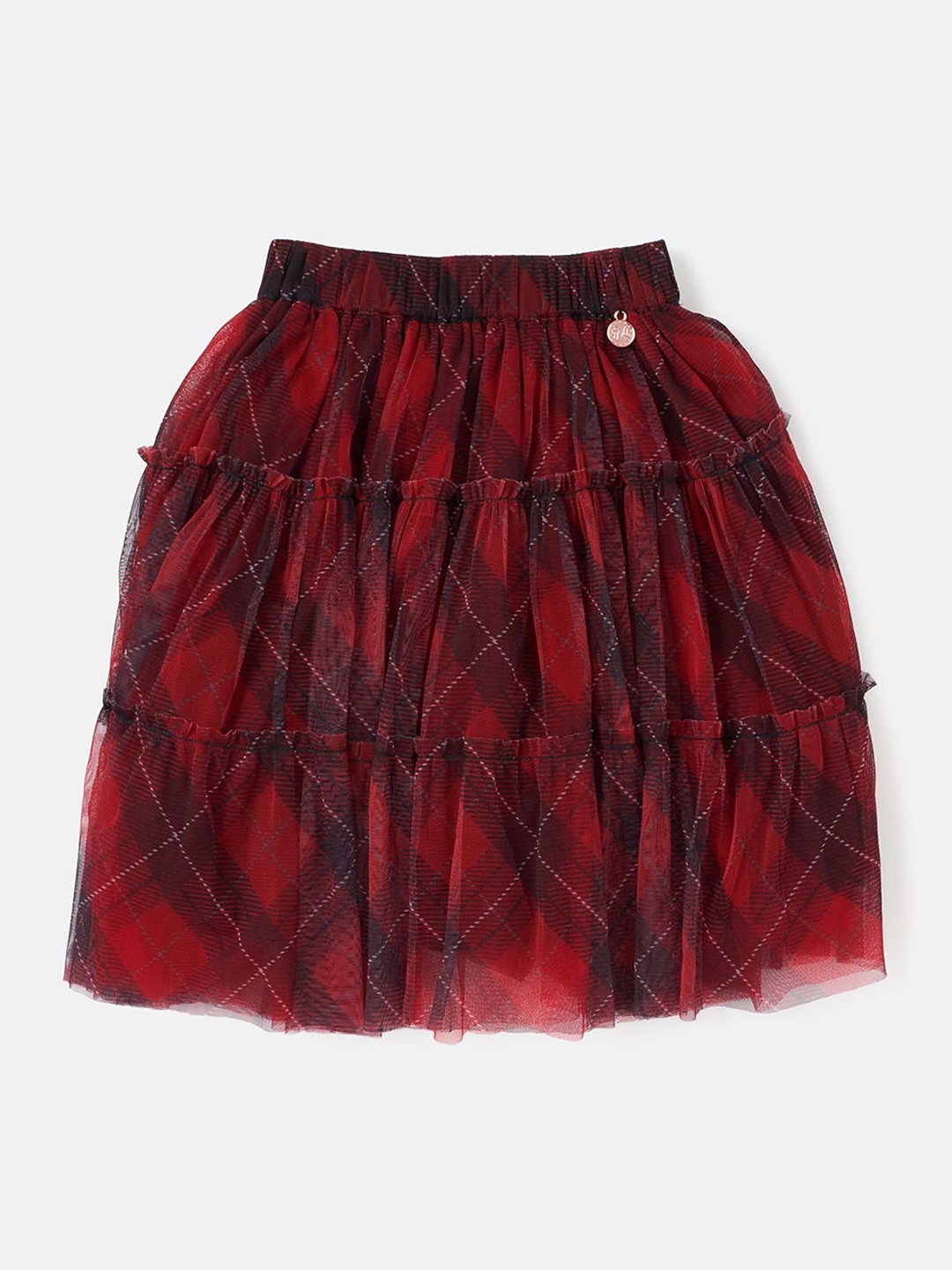 

Angel & Rocket Girls Checked Flared Skirts, Red