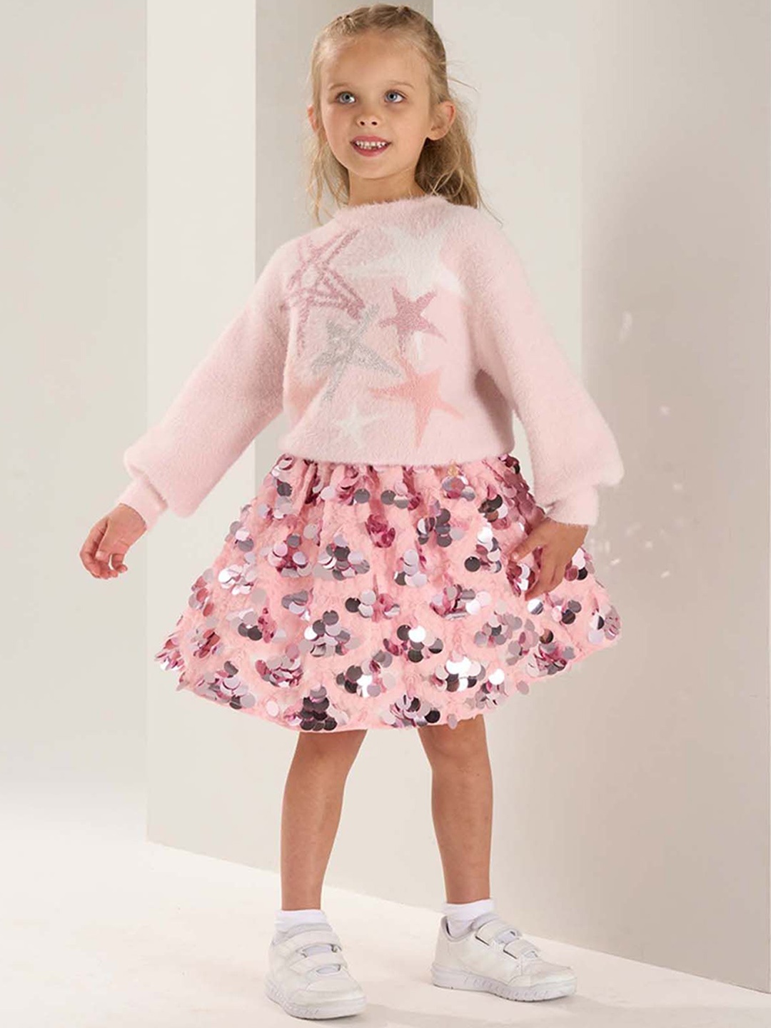 

Angel & Rocket Girls Embellished Flared Skirts, Pink