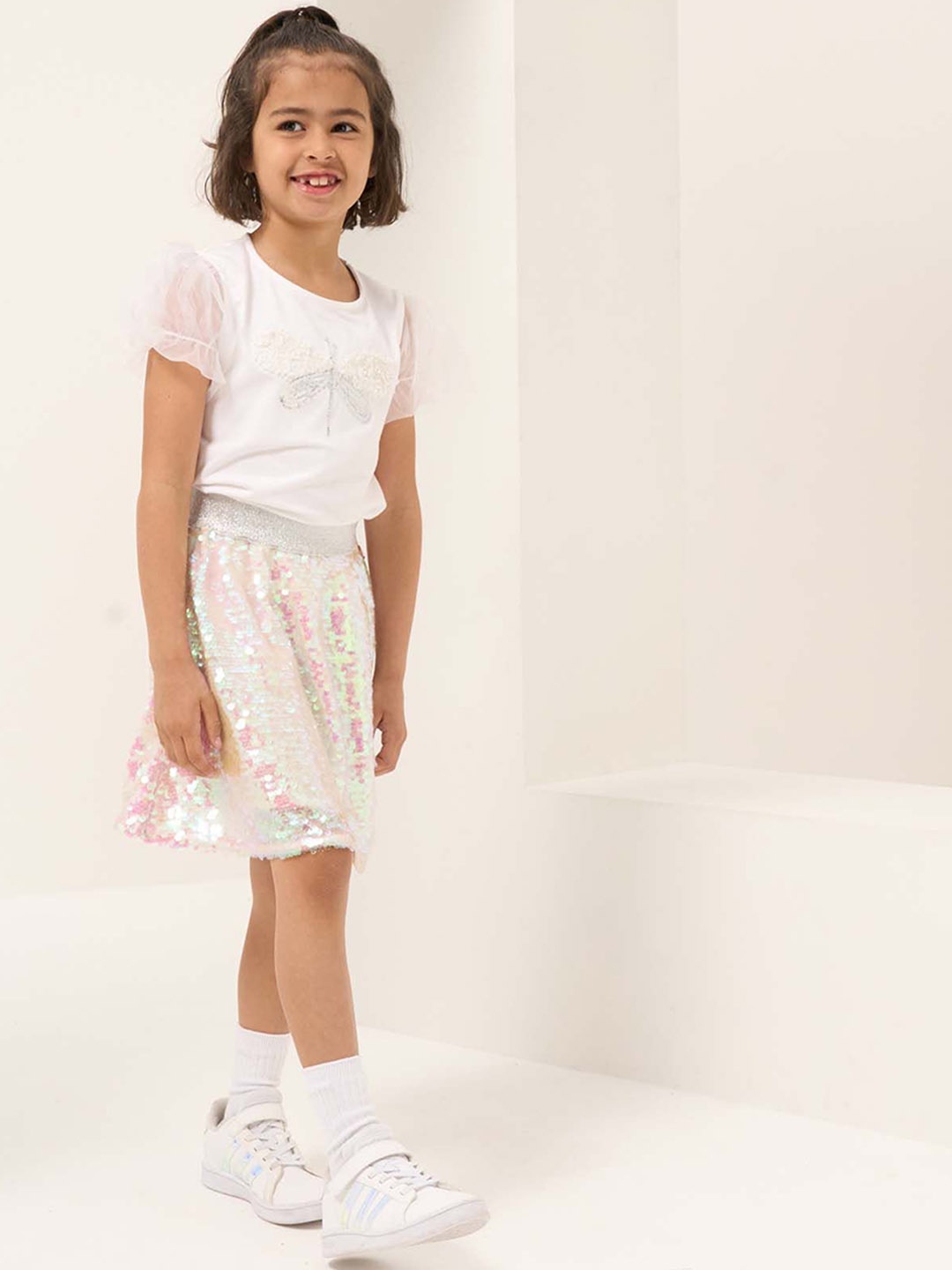 Angel & Rocket Girls Embellished Flared Skirts, Pink