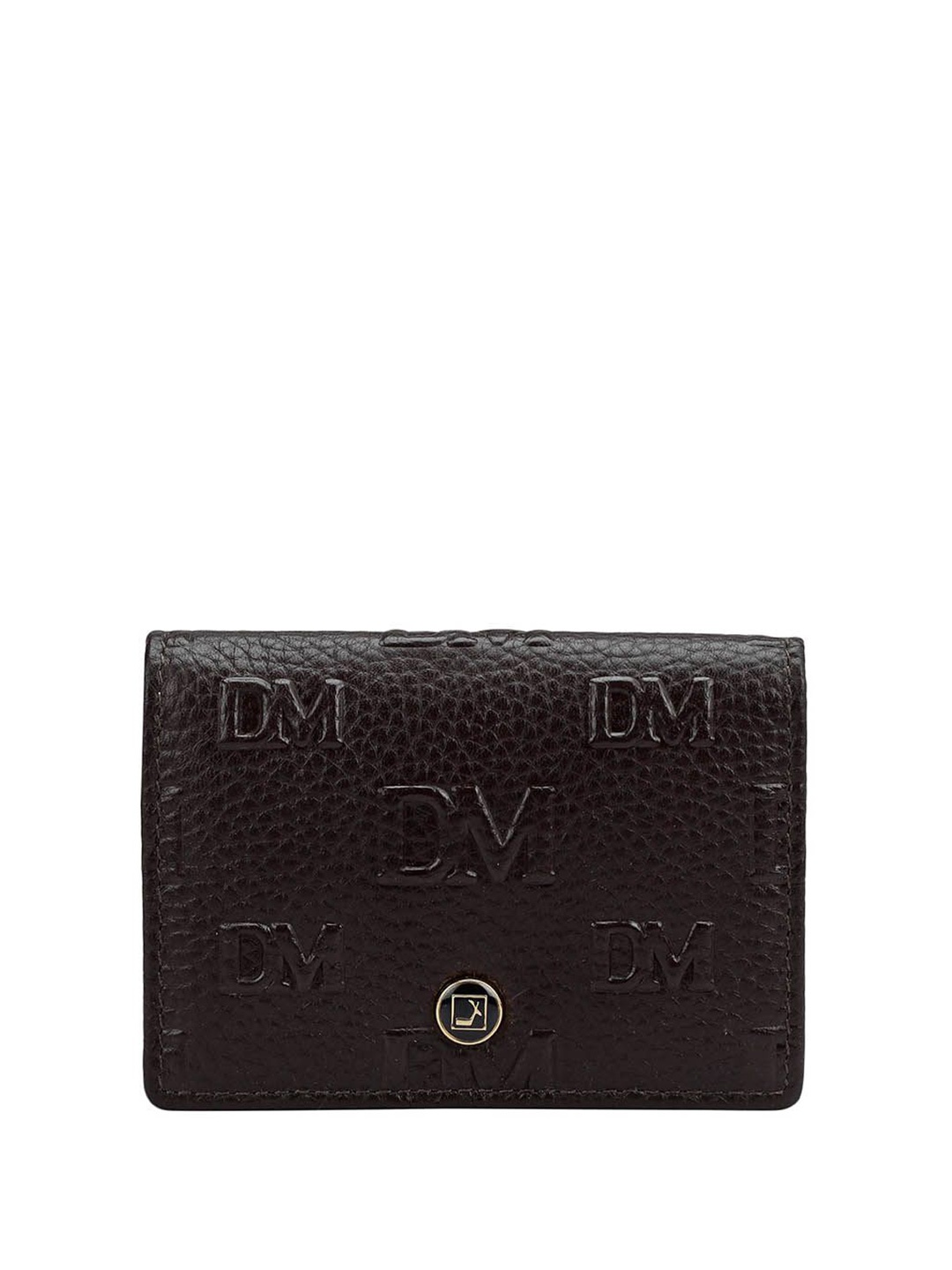 

Da Milano Unisex Textured Leather Two Fold Wallet, Brown