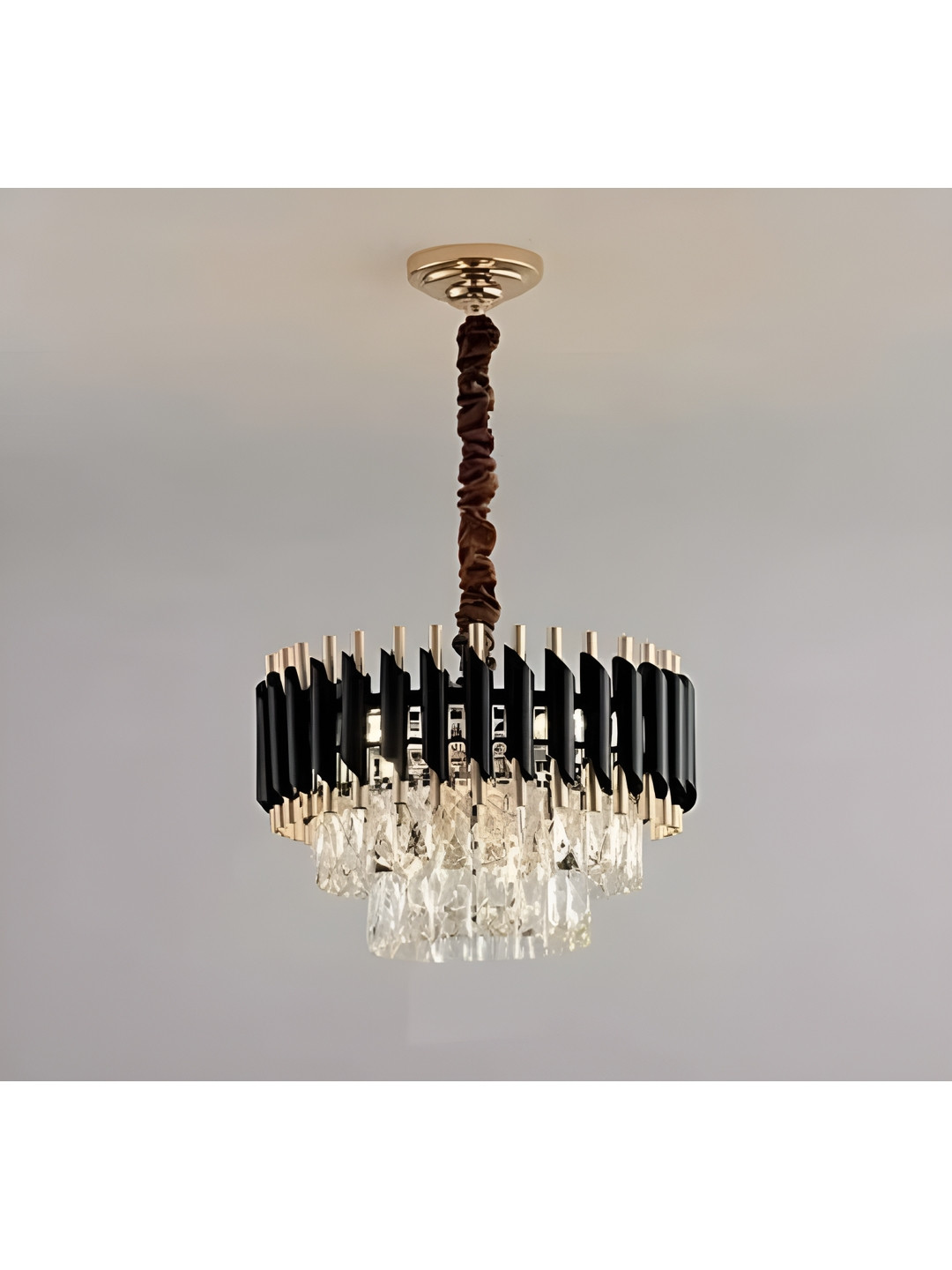 

SHRI MAHAL ANTIQUES Gold-Toned & Black Traditional Ceiling Lamp