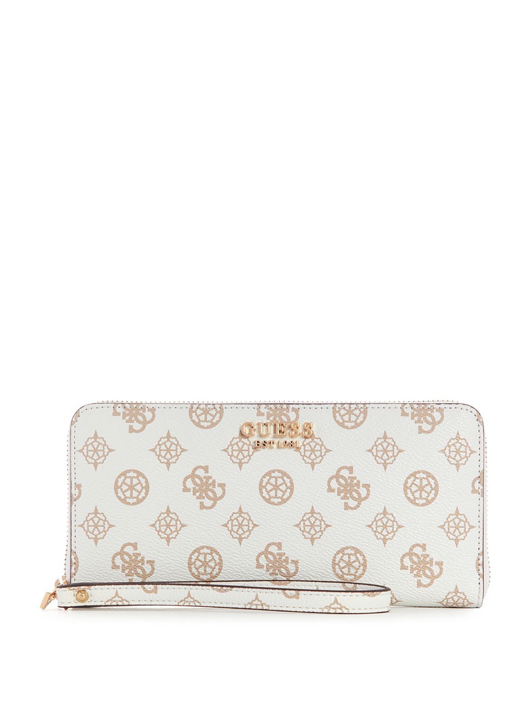 

GUESS Women Geometric Printed Zip Around Wallet, White