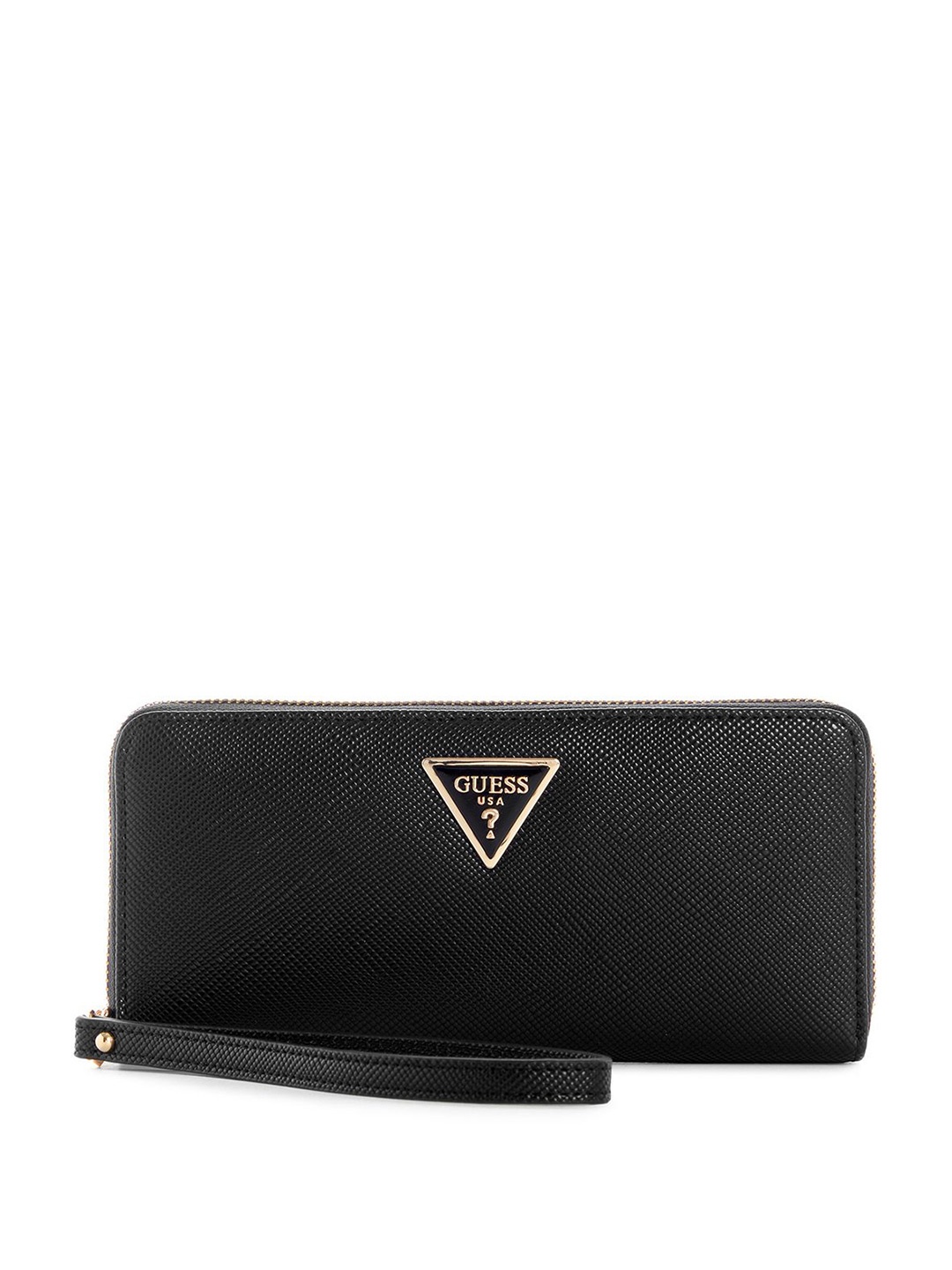 

GUESS Women Textured PU Zip Around Wallet, Black