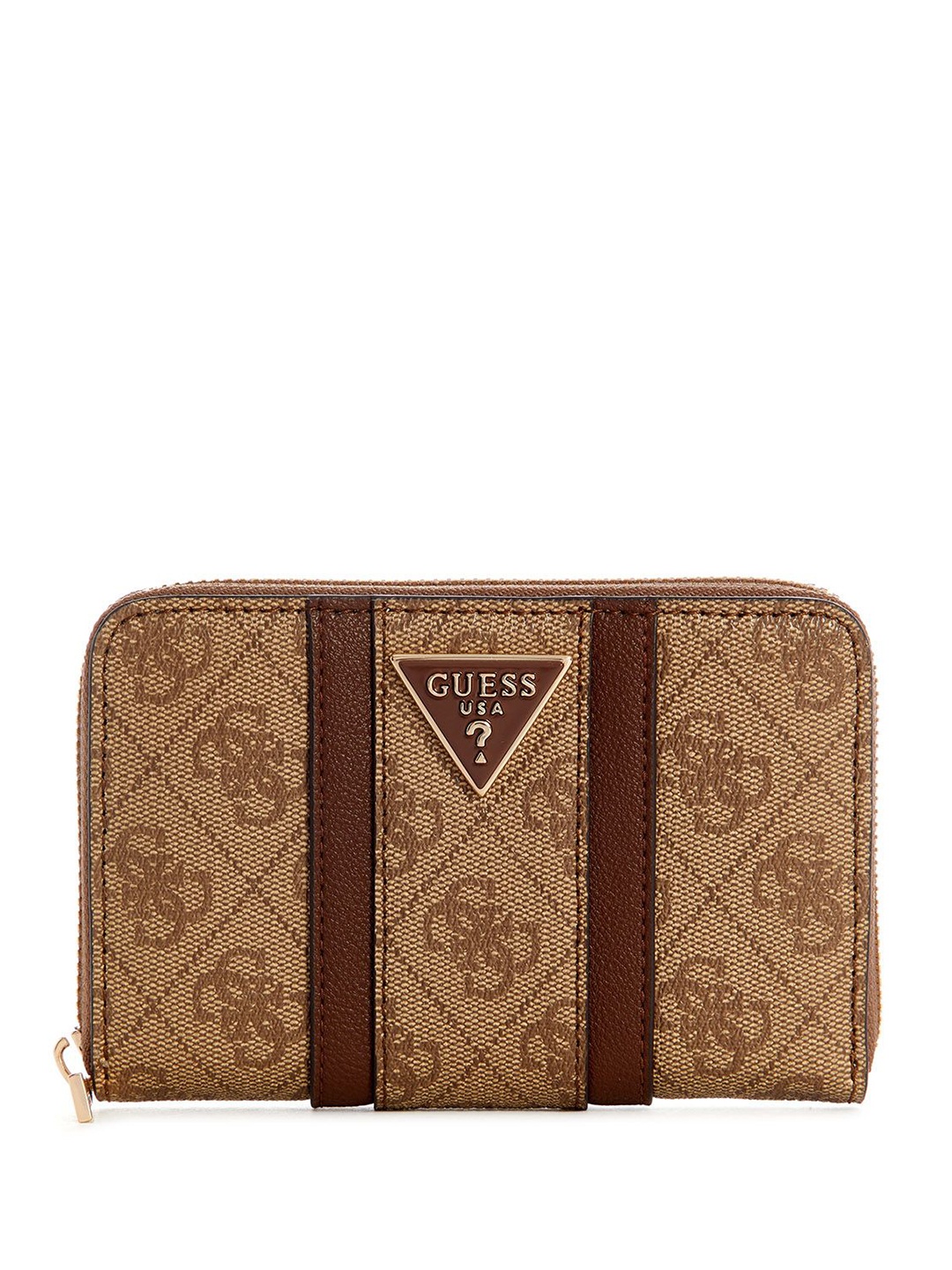 

GUESS Women Printed PU Zip Around Wallet, Brown