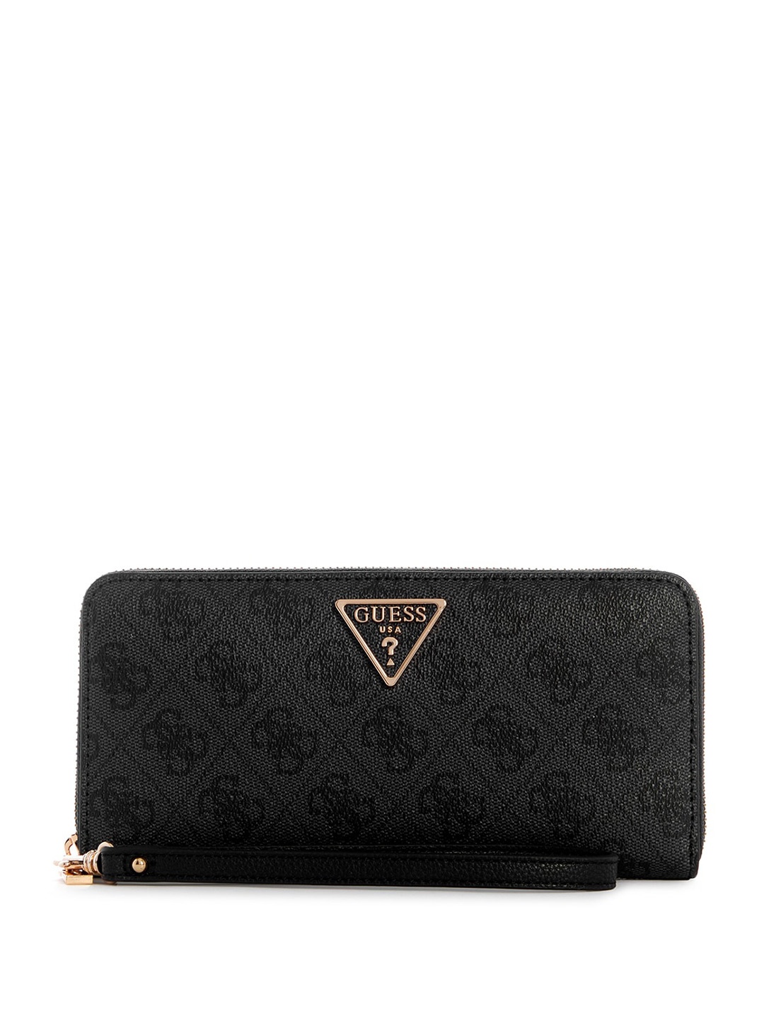 

GUESS Women Textured Zip Around Wallet, Black