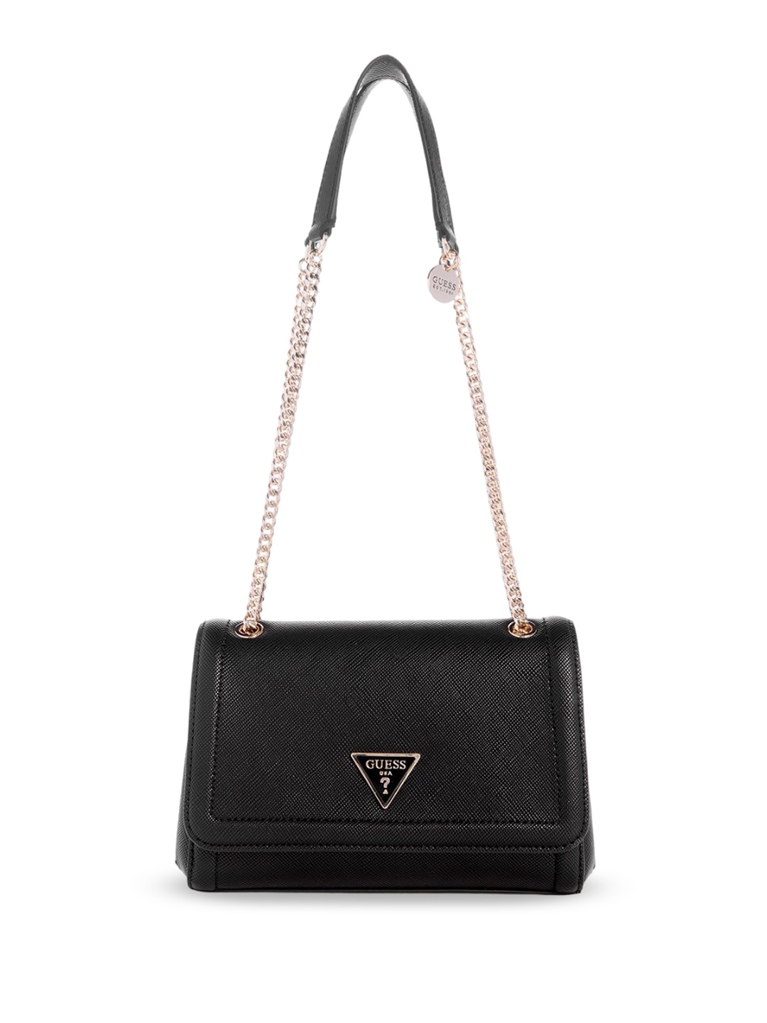 

GUESS PU Structured Shoulder Bag with Tasselled, Black