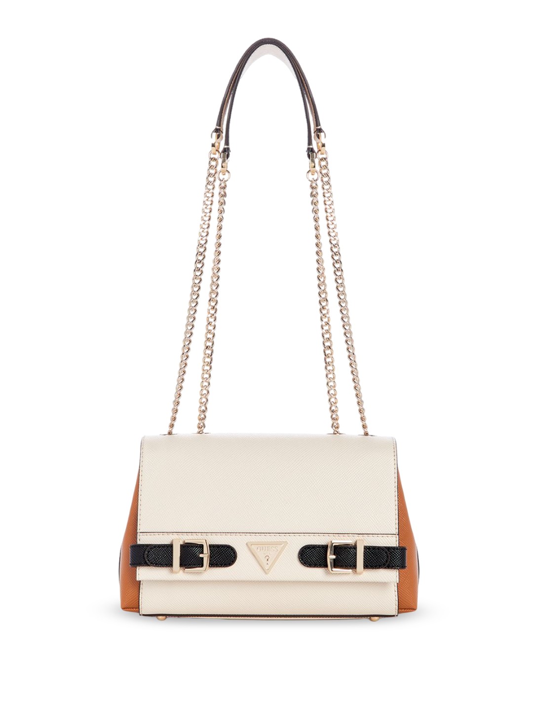 

GUESS PU Structured Sling Bag with Bow Detail, Brown