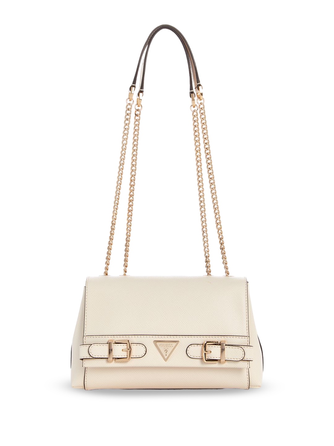 

GUESS Embellished PU Structured Sling Bag with Fringed, Off white