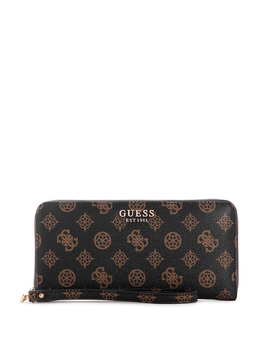 

GUESS Women Printed Zip Around Wallet, Black