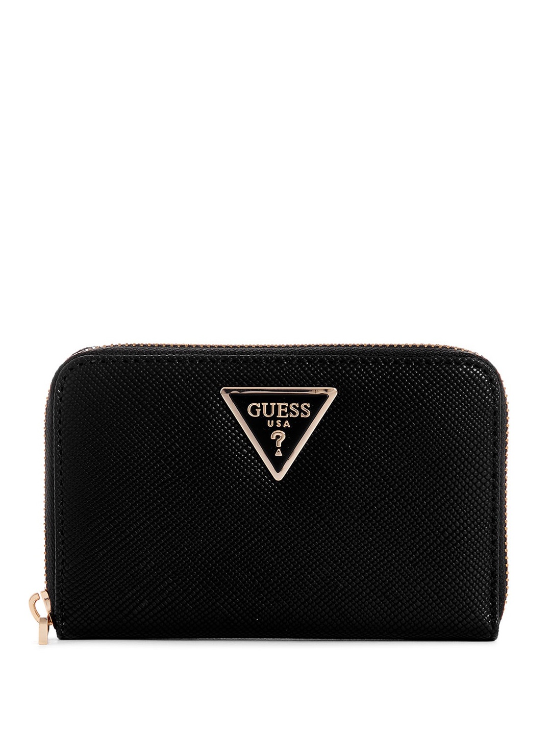 

GUESS Women Textured Zip Around Wallet, Black