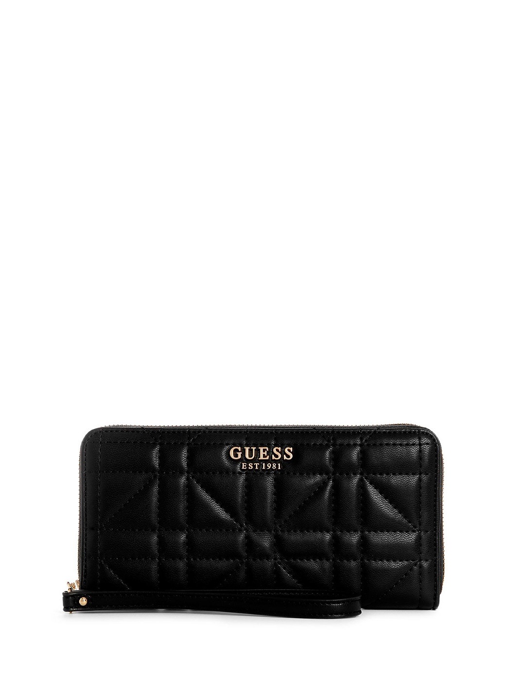 

GUESS Women Textured Quilted Zip Around Wallet, Black