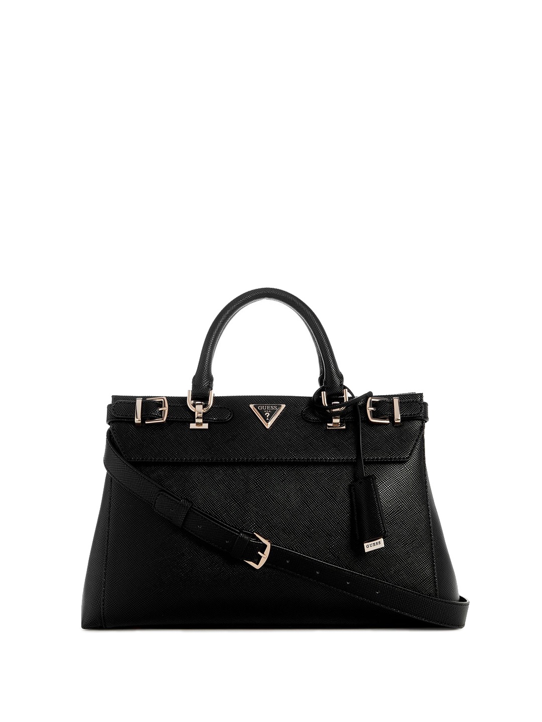 

GUESS PU Shopper Handheld Bag with Tasselled, Black