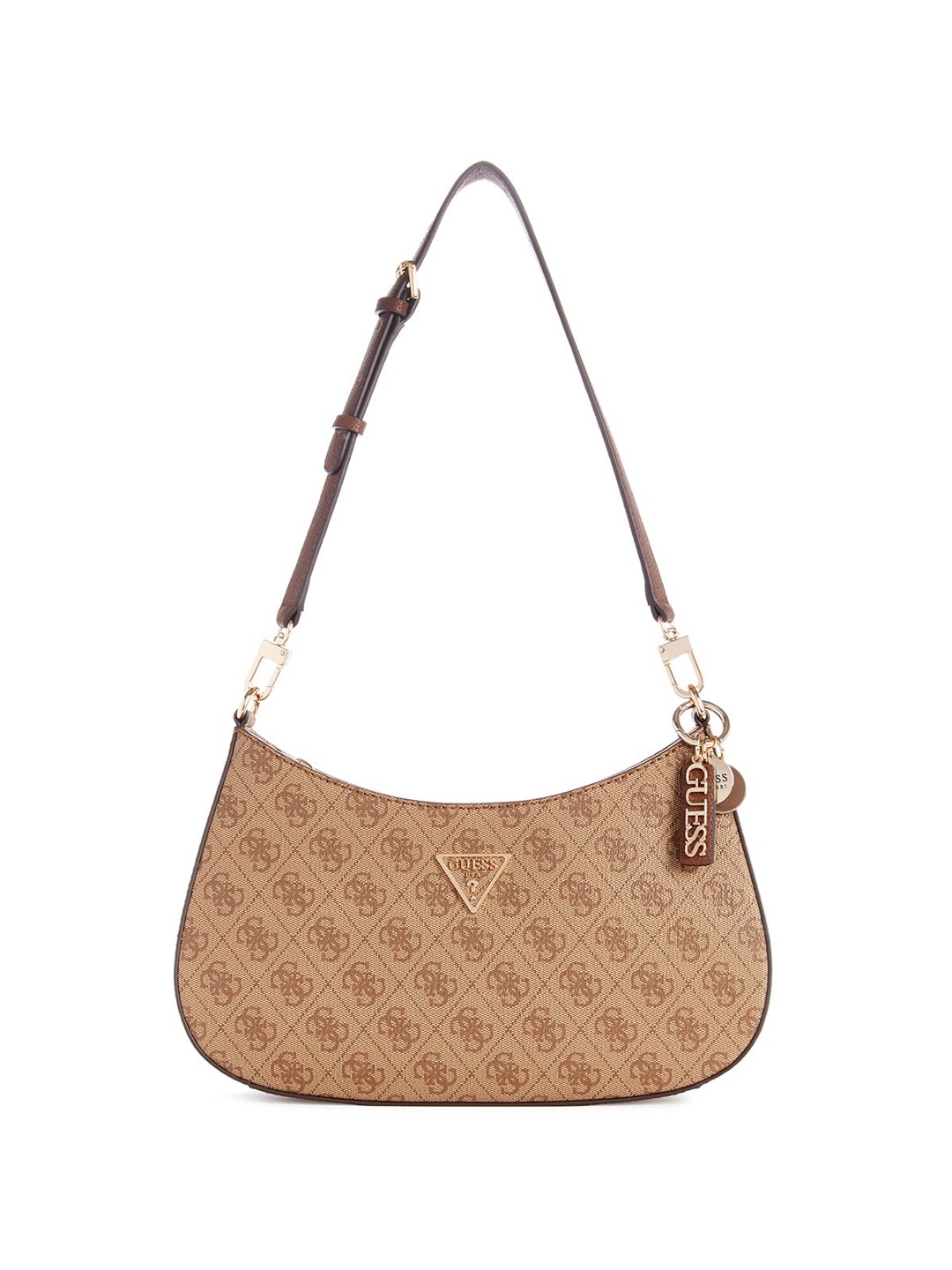 

GUESS PU Structured Sling Bag with Cut Work, Brown