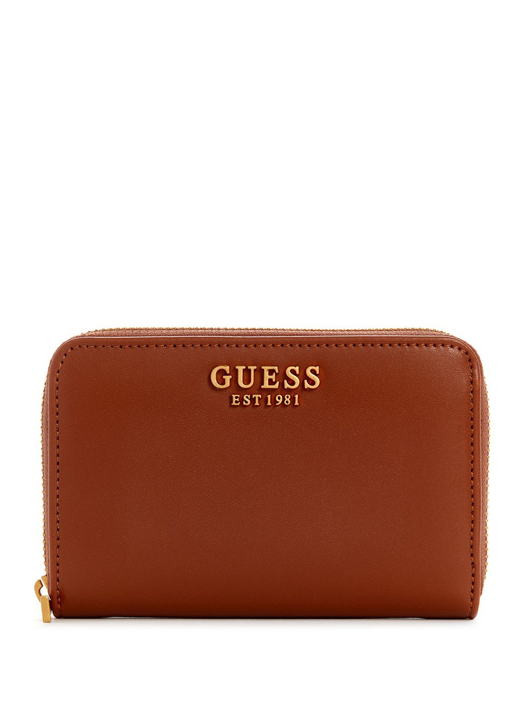

GUESS Women Textured PU Zip Around Wallet, Brown