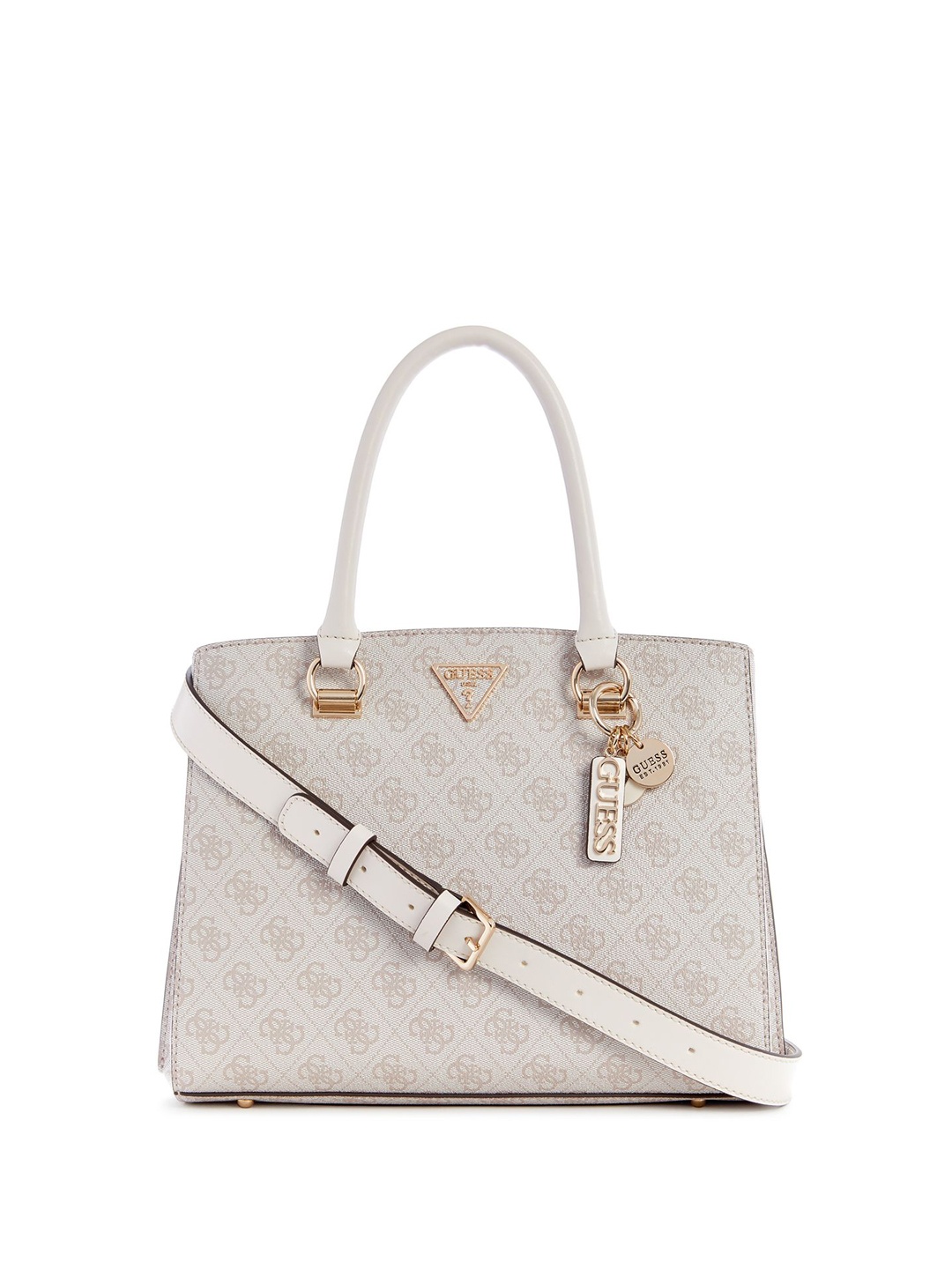 GUESS PU Structured Handheld Bag with Quilted, Beige
