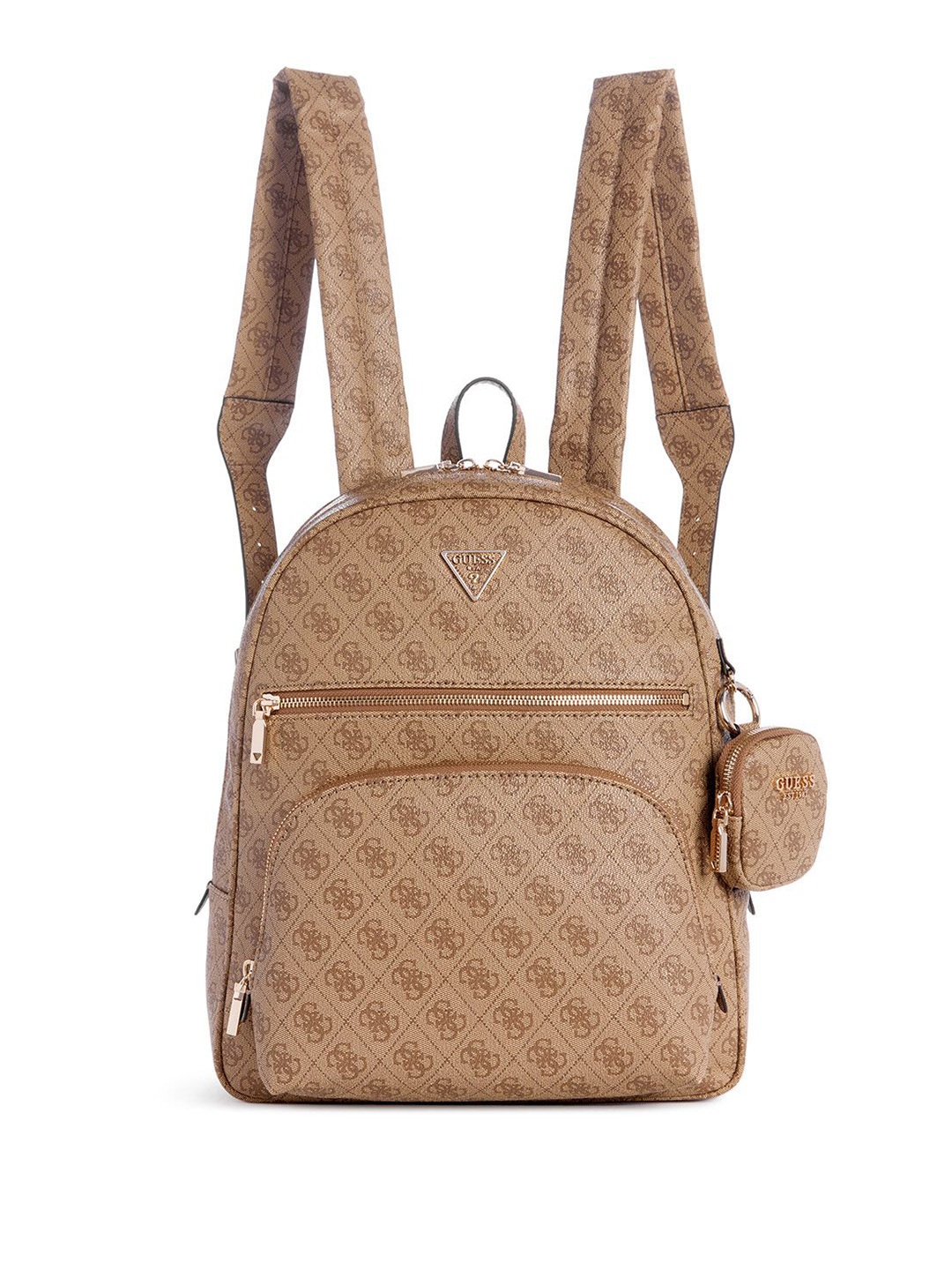 

GUESS Women Brand Logo Ergonomic Backpack With Pouch, Brown