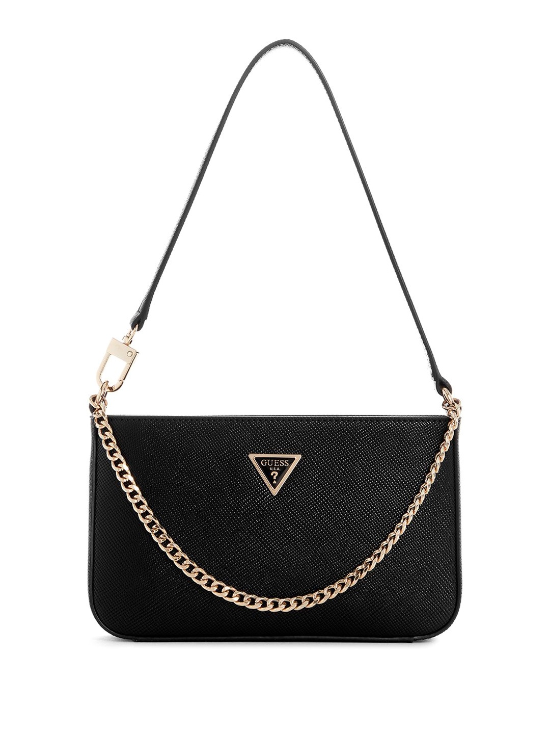 

GUESS PU Structured Sling Bag with Cut Work, Black