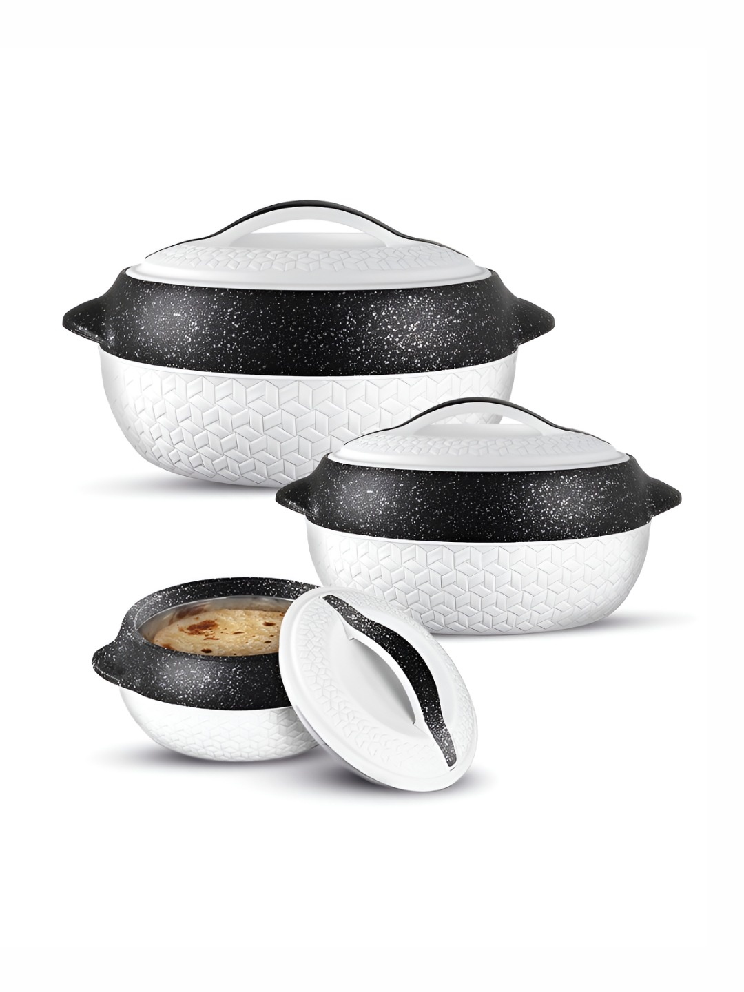 

Milton Matrix Jr Set of 3 PU Insulated Serving Casseroles, White