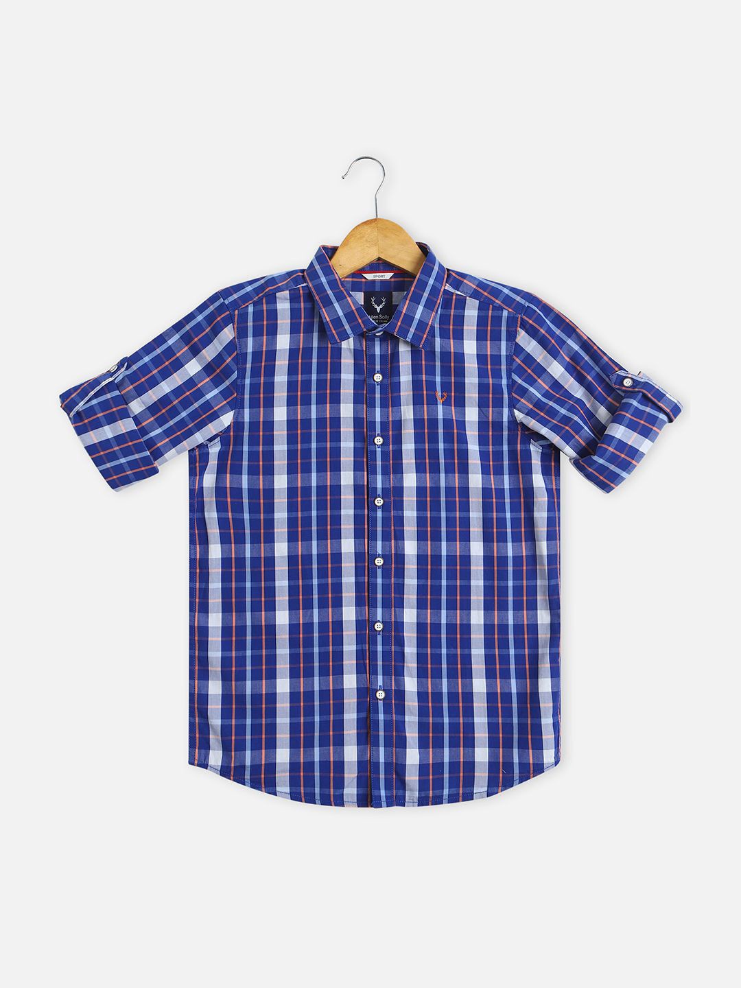 

Allen Solly Junior Boys Slim Fit Tartan Checked Cotton Casual Shirt, Blue