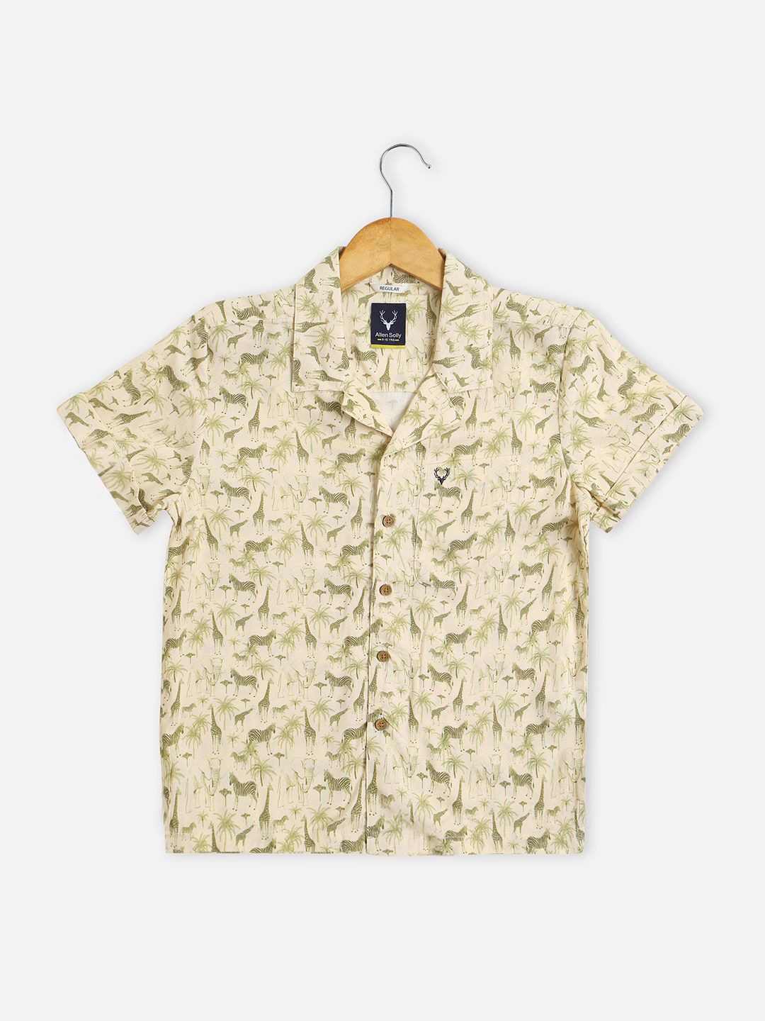 

Allen Solly Junior Boys Graphic Printed Casual Shirt, Beige