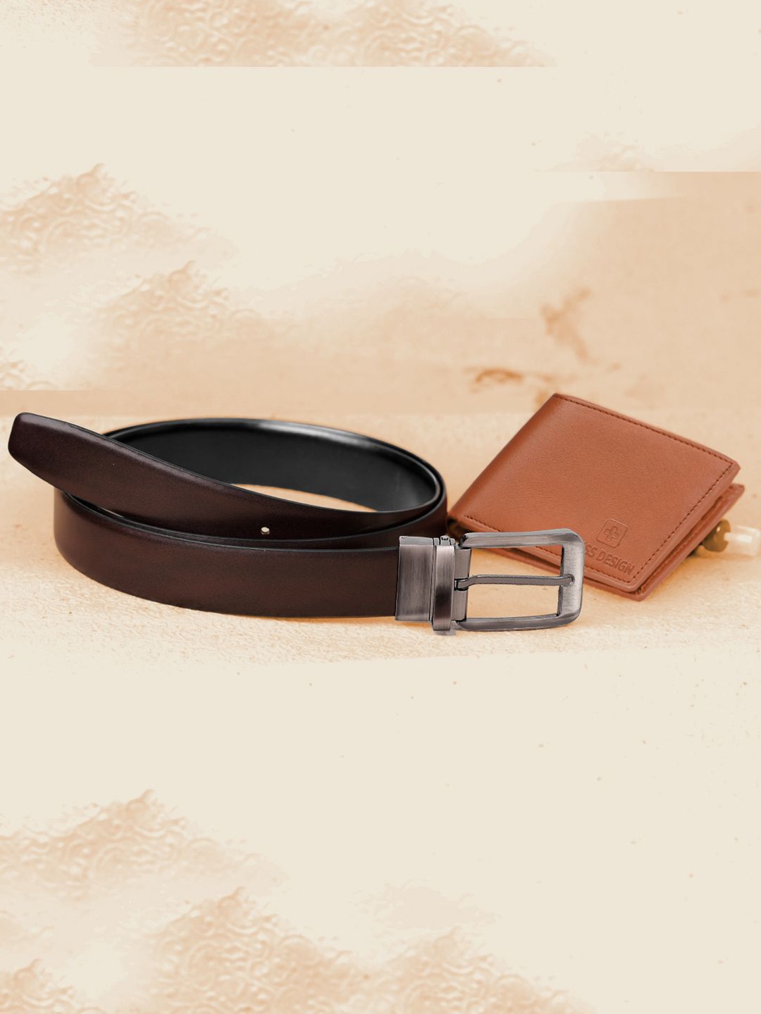 

Swiss Design Men Accessory Gift Set Of Wallet & Belt, Brown