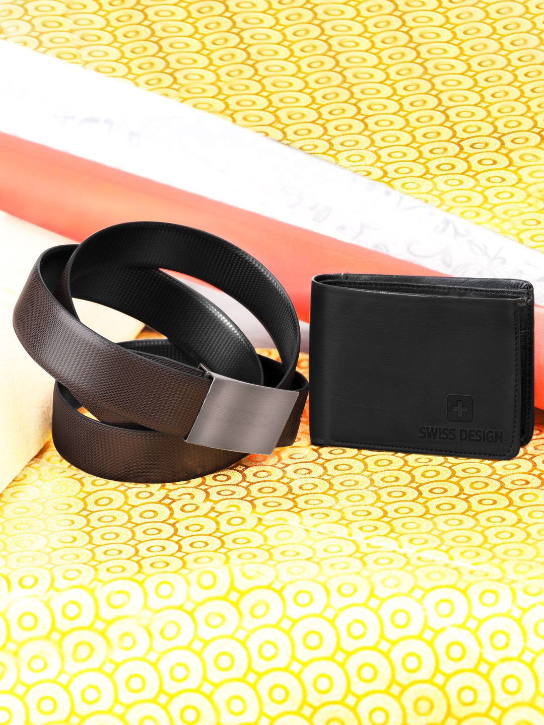 

Swiss Design Men Accessory Gift Set Of Wallet & Belt, Brown