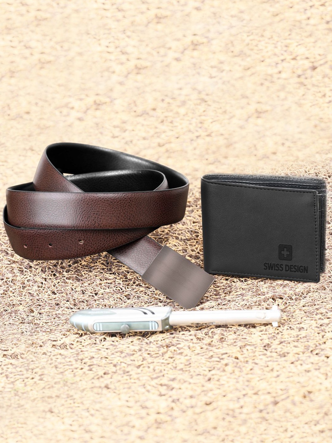 

Swiss Design Unisex Accessory Gift Set, Brown