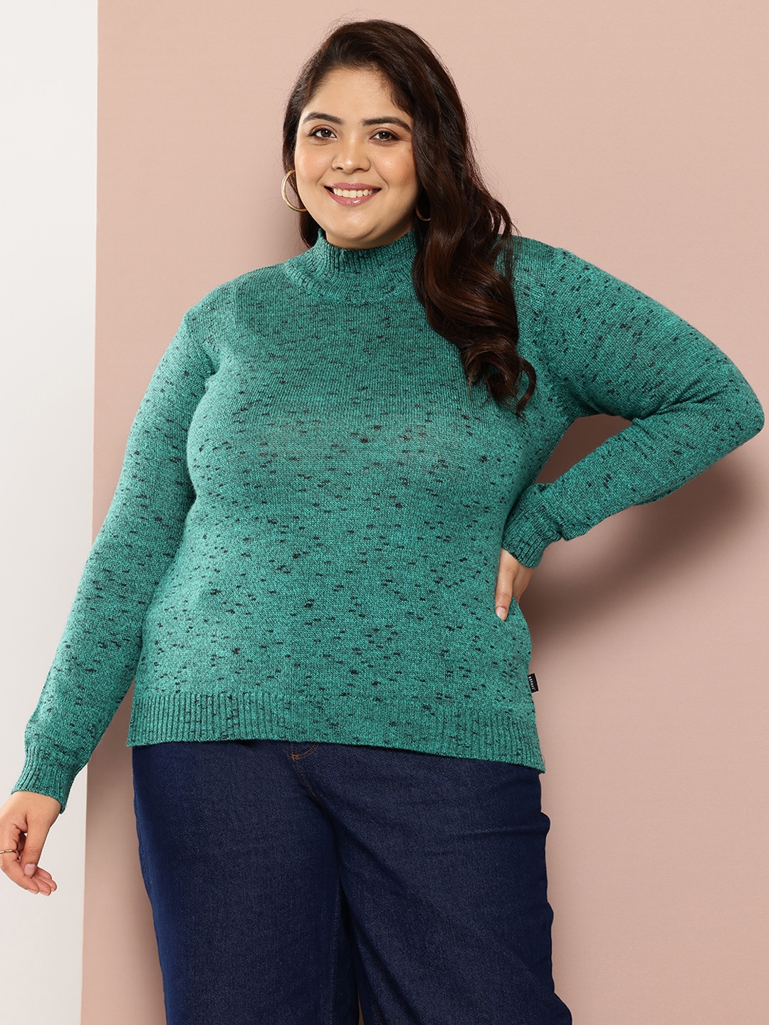 

Sztori Plus Size Speckled Pullover, Blue
