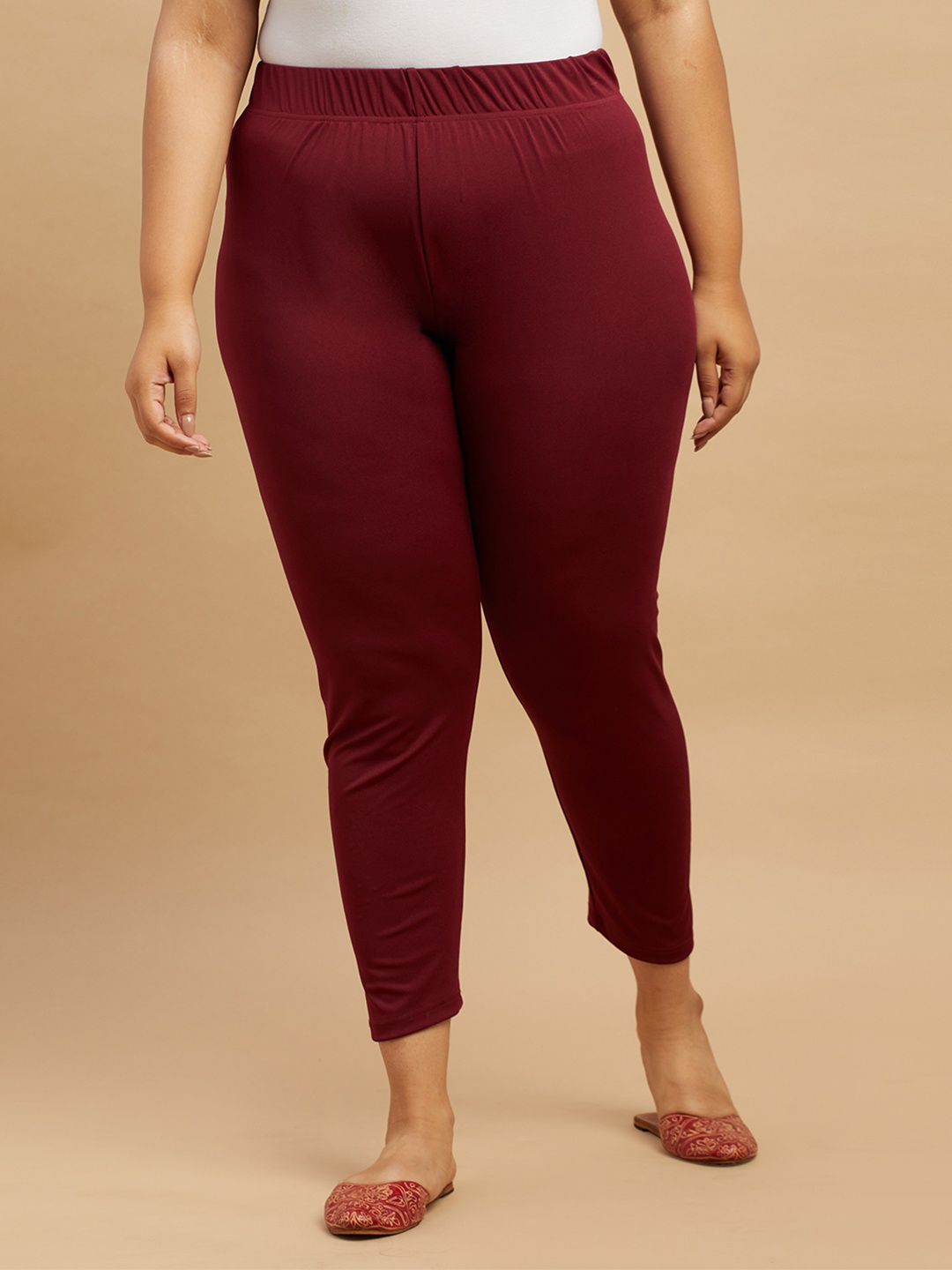 

Big Hello - The Plus Life Women Plus Size Ankle-Length Leggings, Maroon