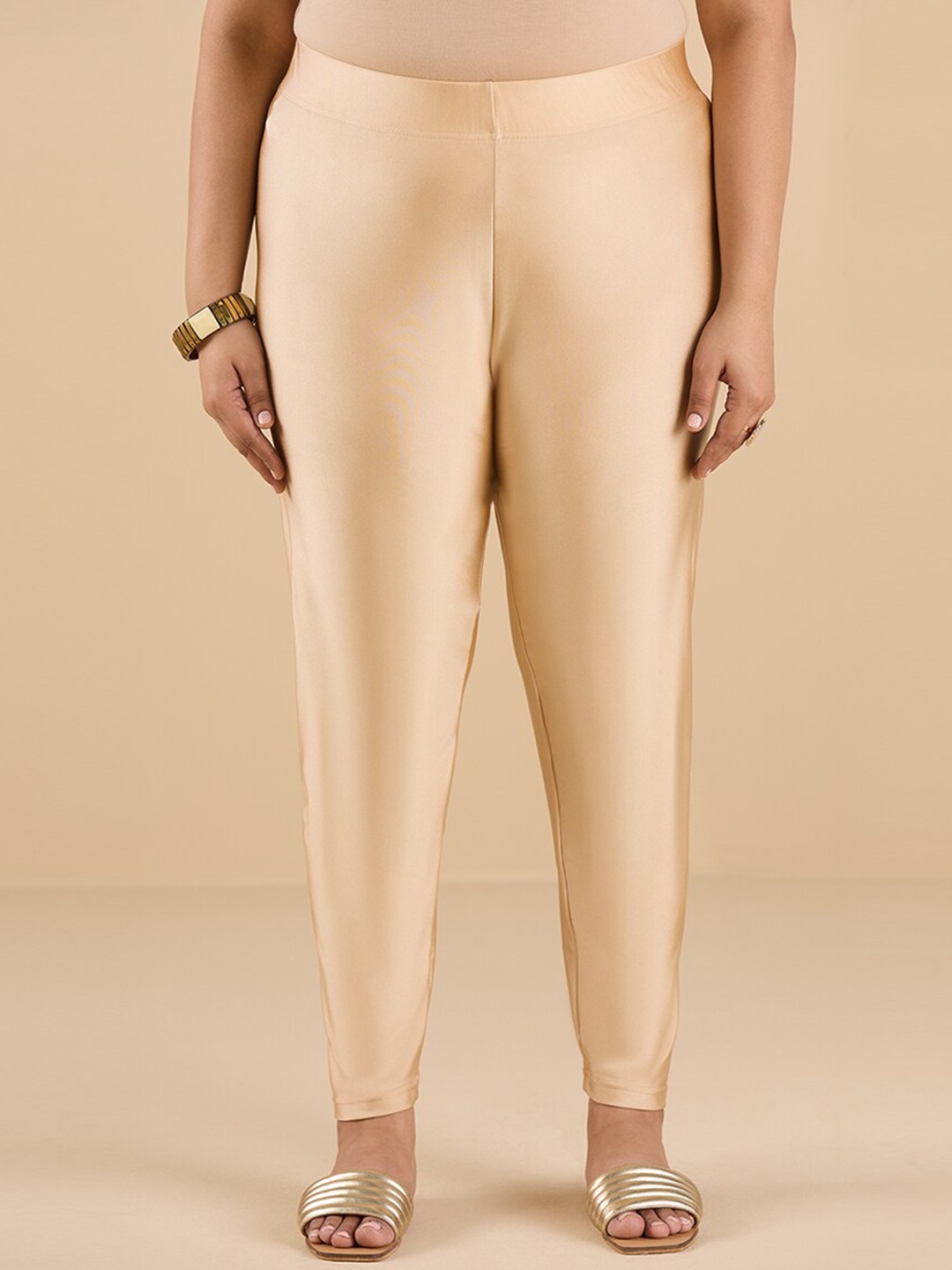 

Big Hello - The Plus Life Plus Size Ankle Length Leggings, Gold