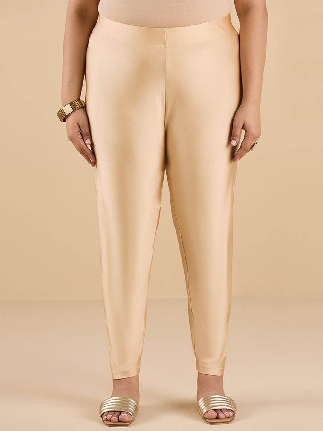 

Big Hello - The Plus Life Women Plus Size Ankle-Length Leggings, Gold