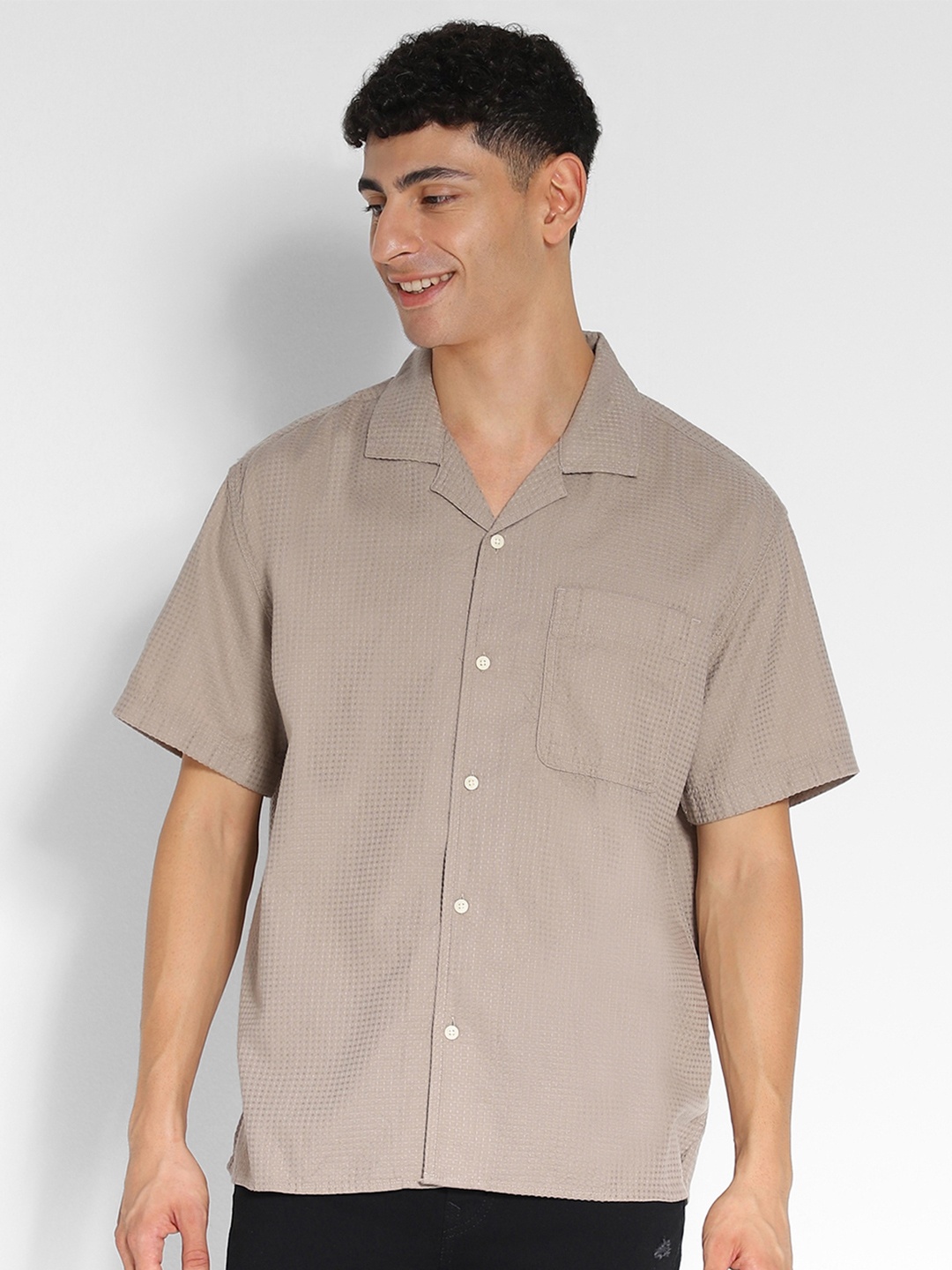 

AMERICAN EAGLE OUTFITTERS Lapel Collar Pure Cotton Casual Shirt, Brown