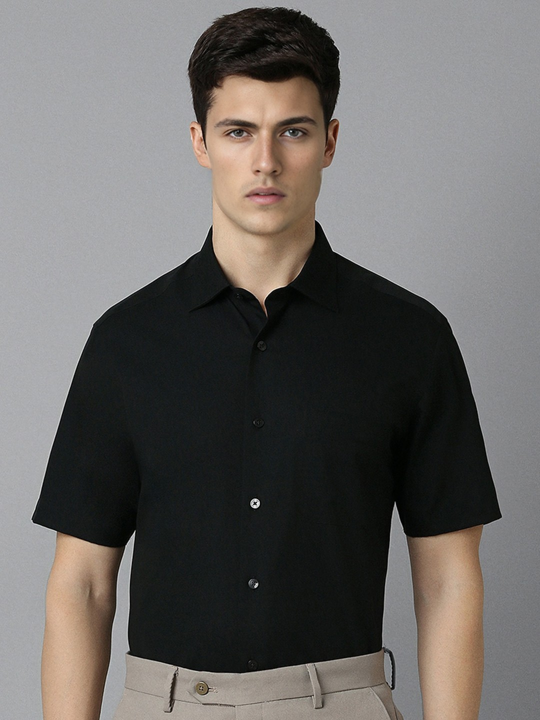

Louis Philippe Men Opaque Formal Shirt, Black