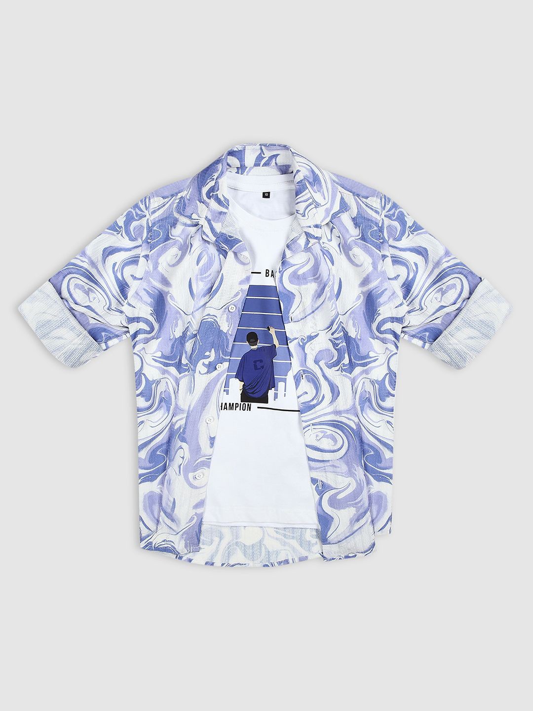

CAVIO Boys Comfort Graphic Printed Casual Shirt, Purple