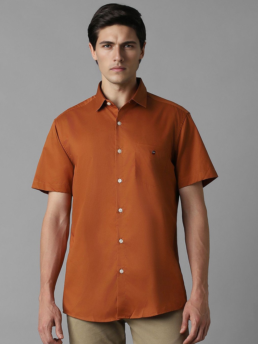 

Louis Philippe Sport Men Slim Fit Opaque Casual Shirt, Orange