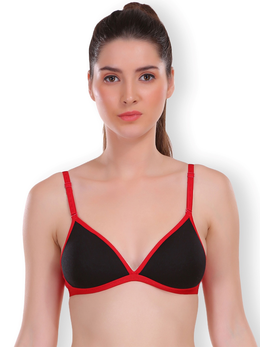 

shyaway Floral Women Medium Coverage Underwired Lightly Padded Plunge Bra, Black