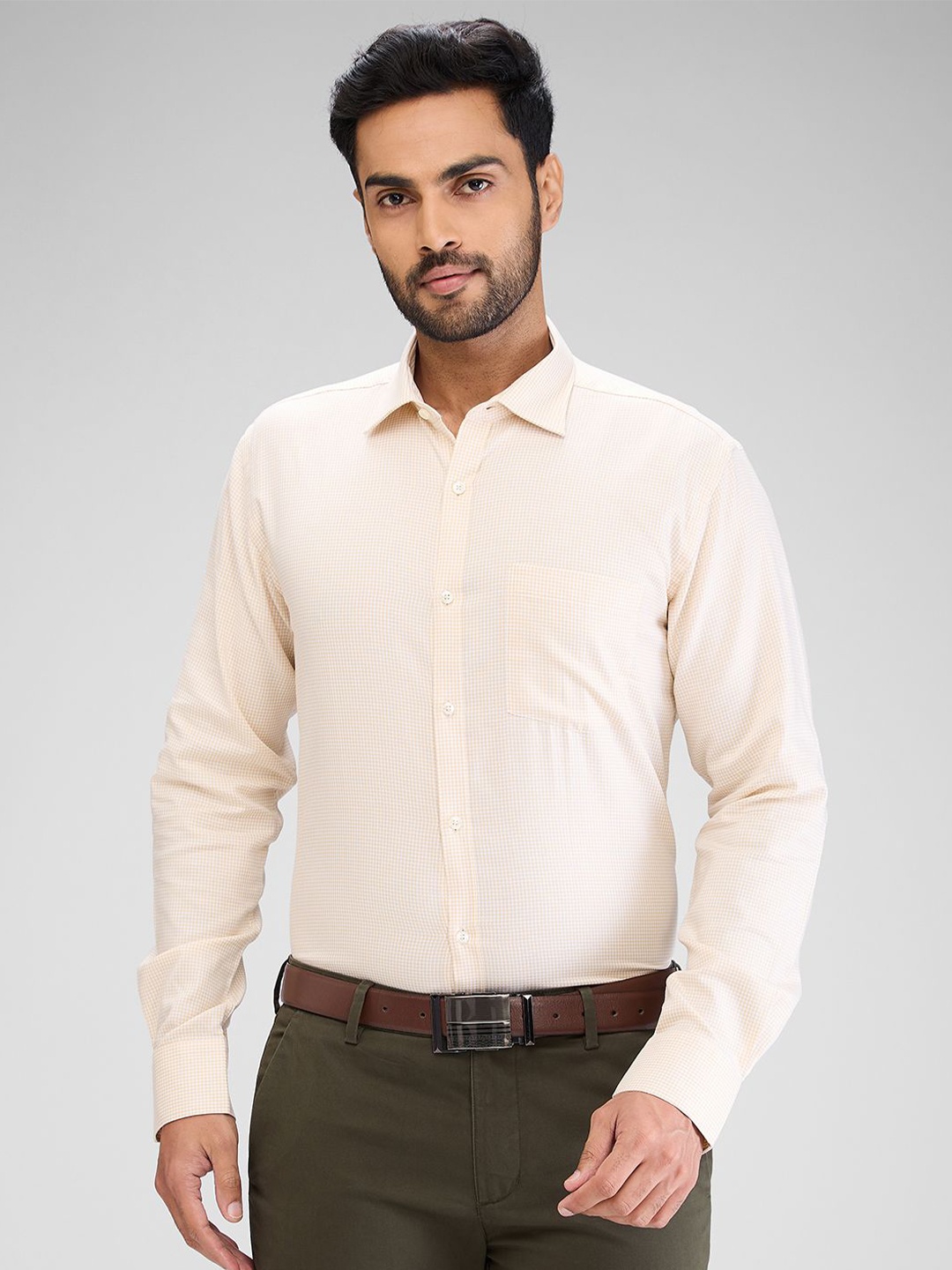 

Park Avenue Men Slim Fit Opaque Formal Shirt, Beige